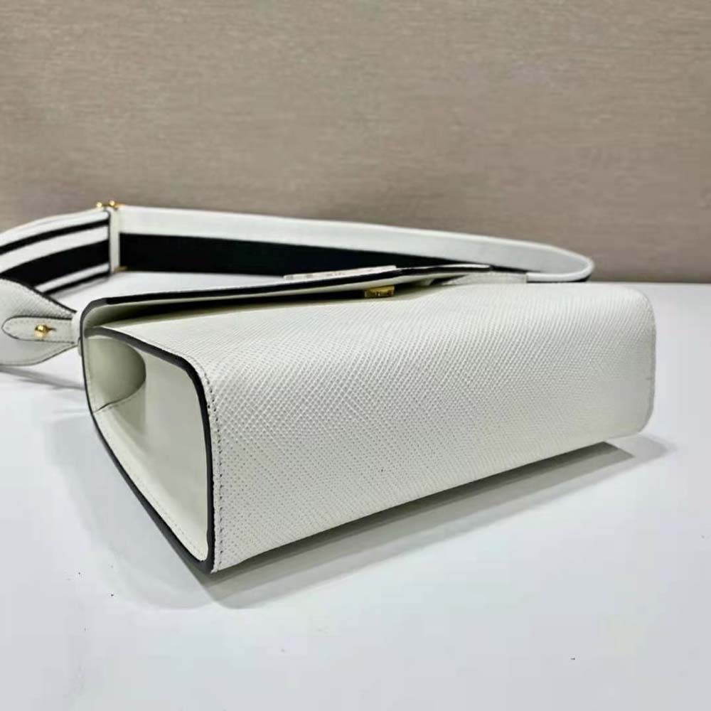 Prada Women Monochrome Saffiano and Leather Bag-White 7 Prada Women Monochrome Saffiano and Leather Bag-White - Image 7