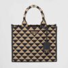Prada Women Small Prada Symbole Jacquard Fabric Handbag-Brown 11 Prada Women Small Prada Symbole Jacquard Fabric Handbag-Brown