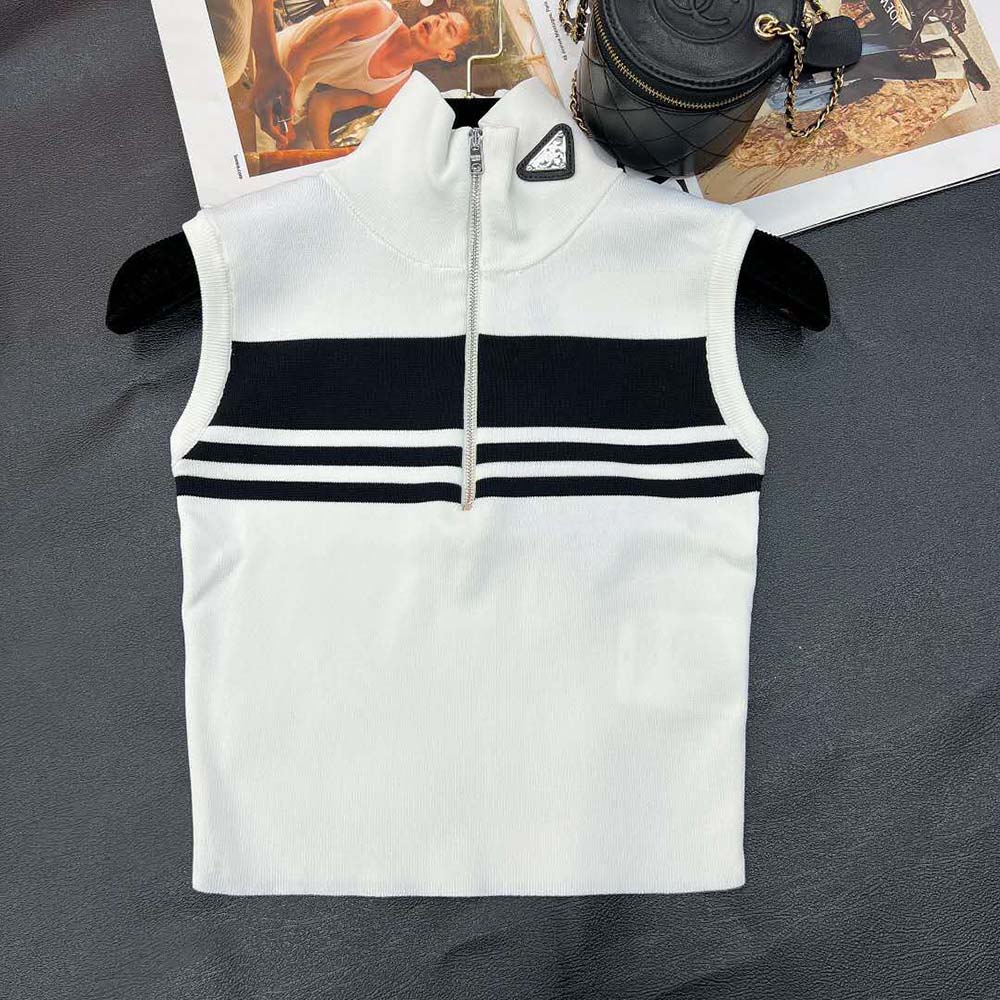 Prada Women Viscose and Cotton Crop Top-White 2 Prada Women Viscose and Cotton Crop Top-White - Image 2