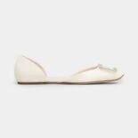 Roger Vivier Women Trompette Dorsay Metal Buckle Ballerinas in Patent Leather-Black