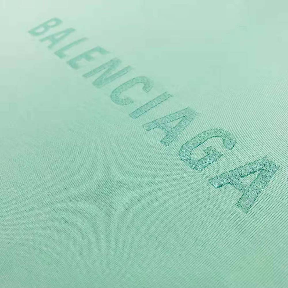 Balenciaga Women Logo T shirt Medium Fit in Green