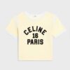 Celine Women 16 Boxy T-shirt in Cotton Jersey-Yellow