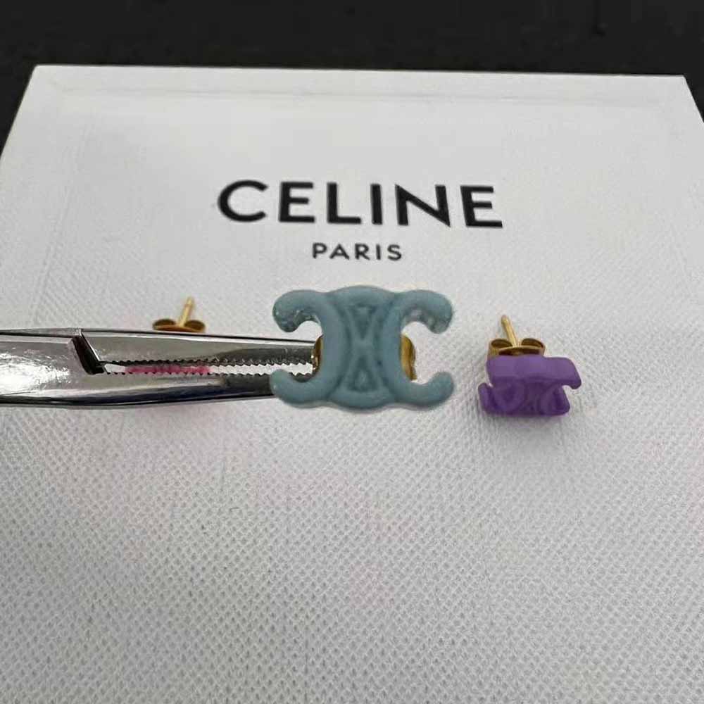 Celine Women Baby Set of 3 Studs in Brass with Gold Finish and