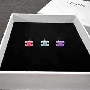 Celine Women Baby Set of 3 Studs in Brass with Gold Finish and