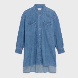 Celine Women Cowboy Painter Shirt in Denim-Blue