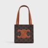 Celine Women Cube Bag Cuir Triomphe in Triomphe Canvas and Calfskin
