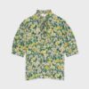 Celine Women Lavalliere Blouse in Paquerette Crepon-Green