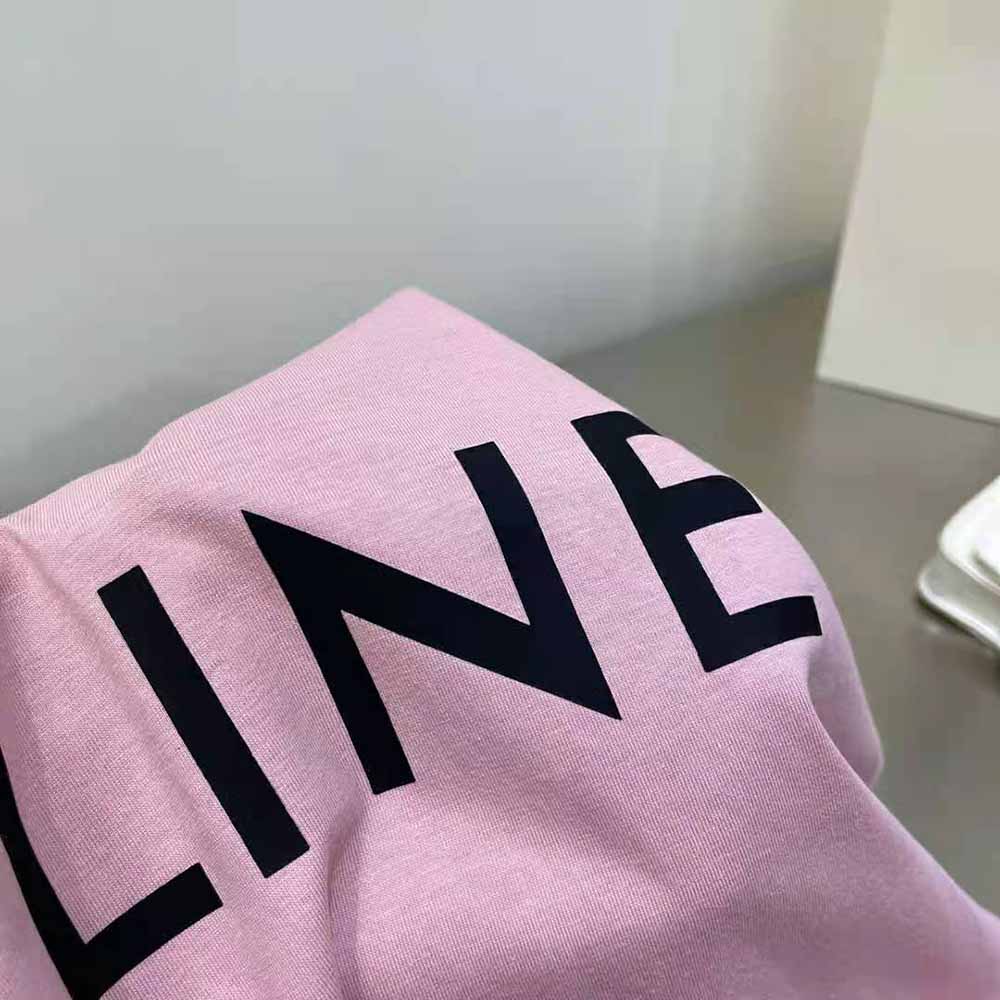 NEW LOOSE CELINE T-SHIRT IN COTTON JERSEY PINK FLAMINGO Small