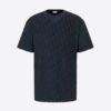 Dior Oblique Relaxed-Fit T-Shirt Blue Terry Cotton Jacquard