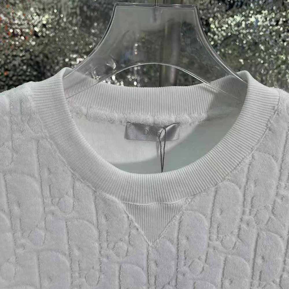 Dior - Dior Oblique Hooded Sweatshirt, Relaxed Fit Off-White Terry Cotton Jacquard - Size XL - Men
