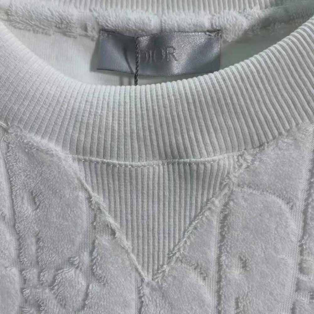 Dior - Dior Oblique Hooded Sweatshirt, Relaxed Fit Off-White Terry Cotton Jacquard - Size XL - Men