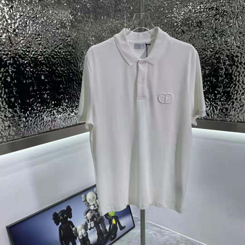 Dior - CD Icon Polo Shirt White Cotton Piqué - Size M - Men