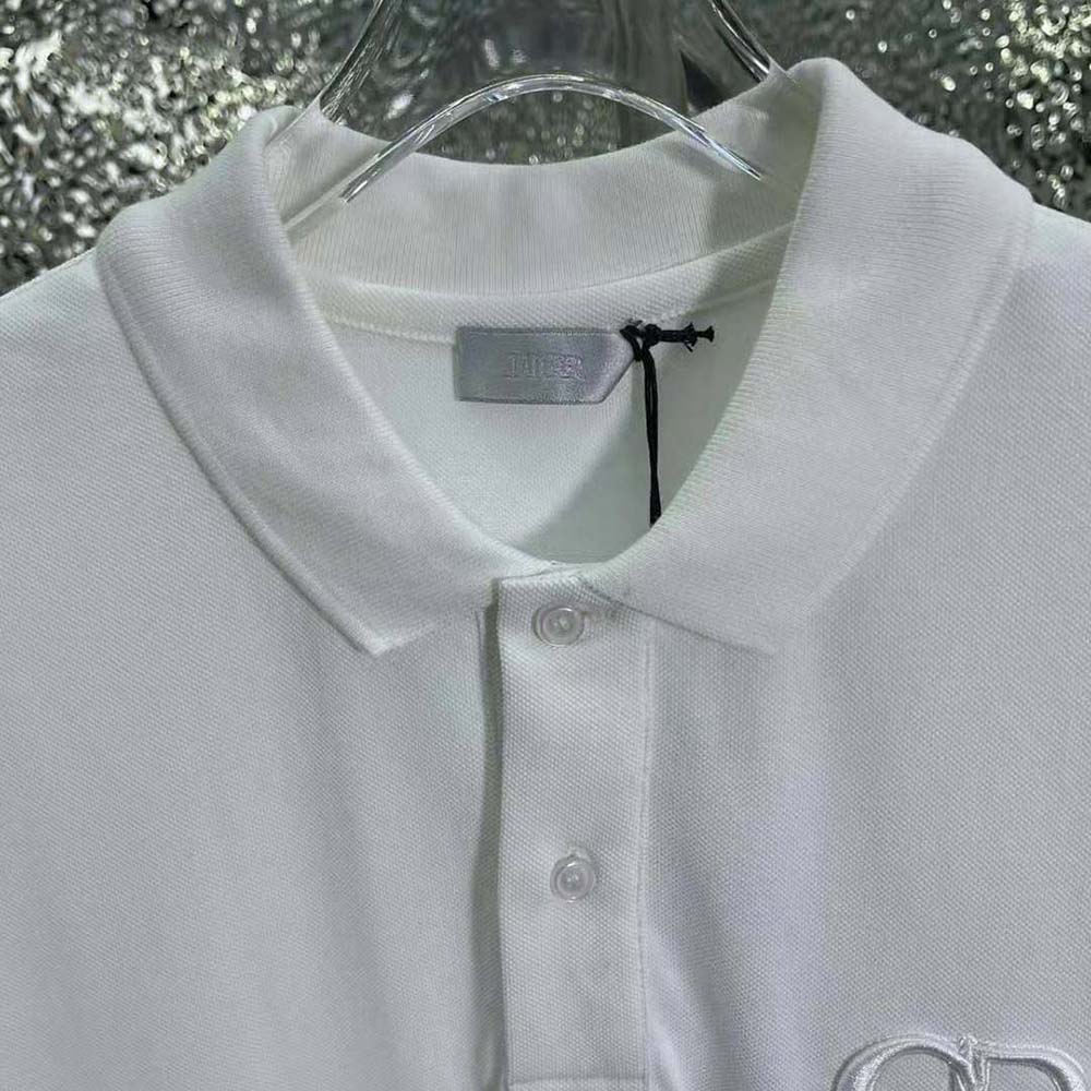 Dior - CD Icon Polo Shirt White Cotton Piqué - Size M - Men