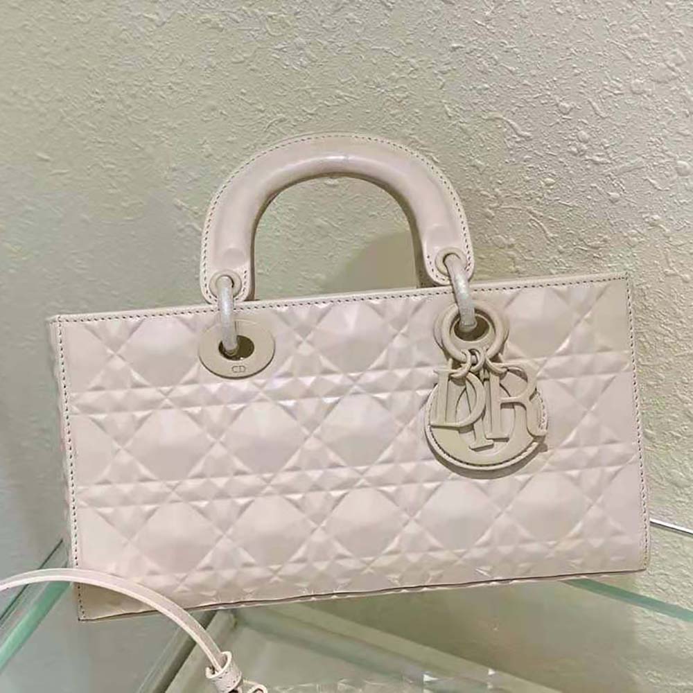 Dior Women Lady D-Joy Bag Latte Cannage Calfskin with Diamond Motif 4 Dior Women Lady D-Joy Bag Latte Cannage Calfskin with Diamond Motif - Image 4