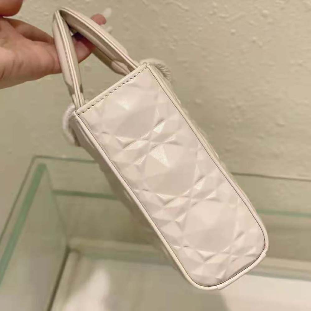 Dior Women Lady D-Joy Bag Latte Cannage Calfskin with Diamond Motif 6 Dior Women Lady D-Joy Bag Latte Cannage Calfskin with Diamond Motif - Image 6