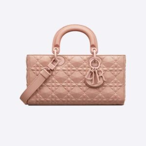 Dior Women Lady D-Joy Bag Latte Cannage Calfskin with Diamond Motif