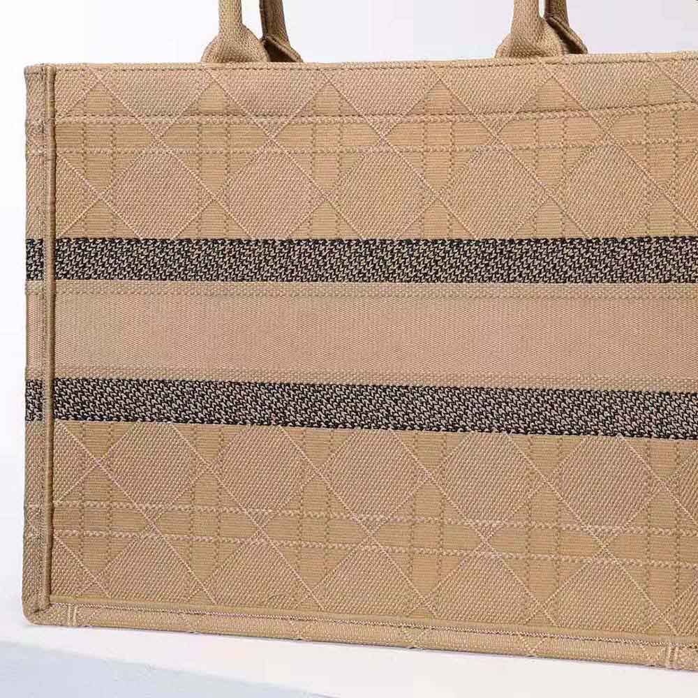 Christian Dior Natural Cannage Raffia Medium Book Tote