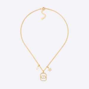 Dior - Petit CD Necklace Gold-finish Metal with A White Resin Pearl - Women Jewelry