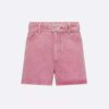 Dior Women Shorts Pink Cotton Denim