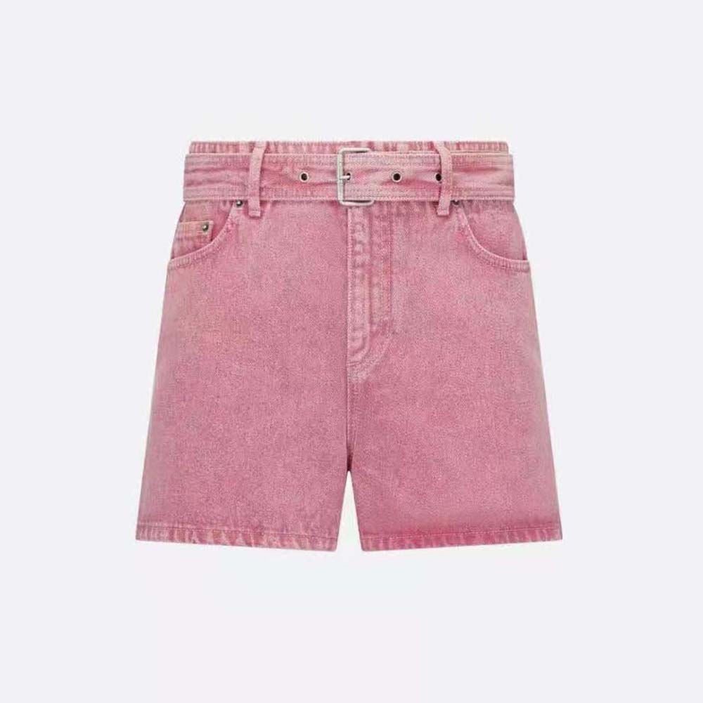Dior Women Shorts Pink Cotton Denim 1 Dior Women Shorts Pink Cotton Denim