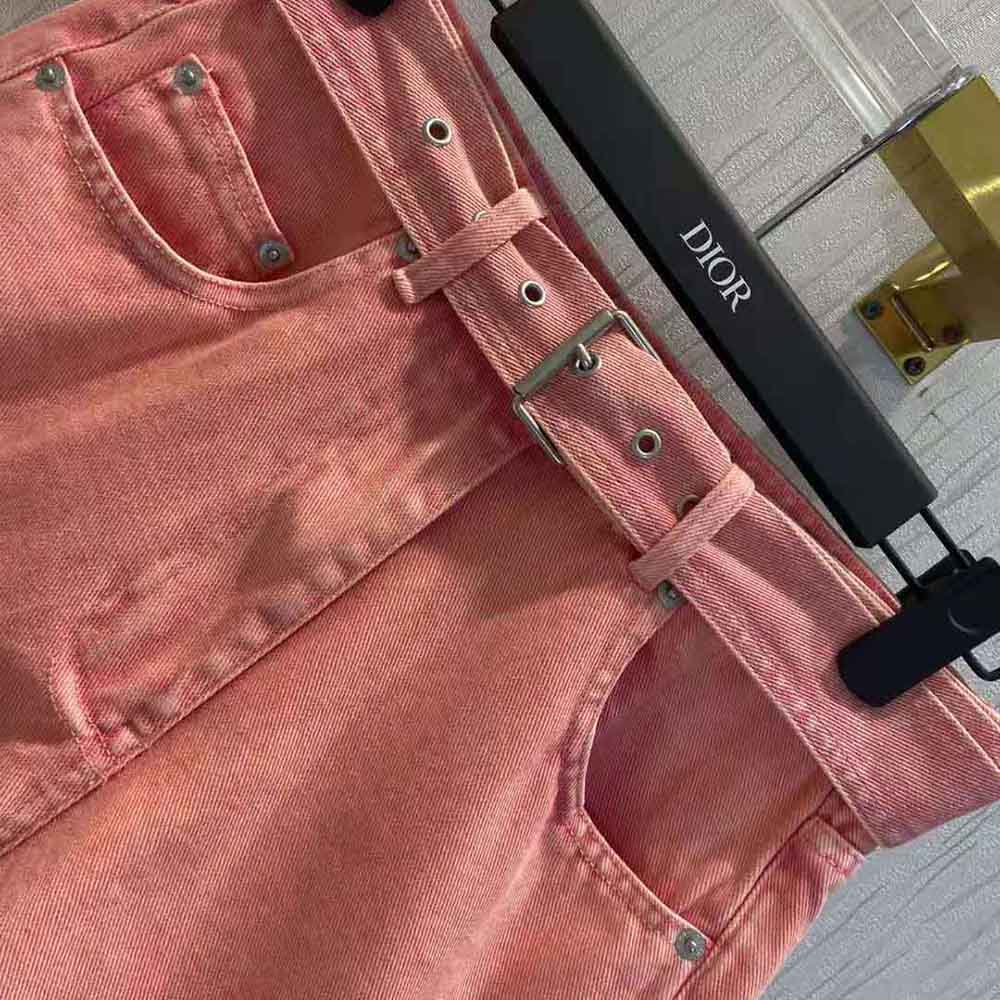 Dior Women Shorts Pink Cotton Denim 5 Dior Women Shorts Pink Cotton Denim - Image 5