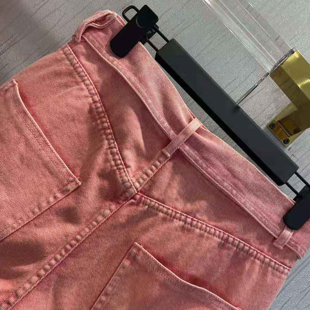 Dior Women Shorts Pink Cotton Denim 4 Dior Women Shorts Pink Cotton Denim - Image 4