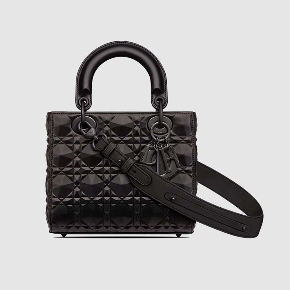 Dior - Small Lady Dior My ABC Bag Black Cannage Lambskin - Women