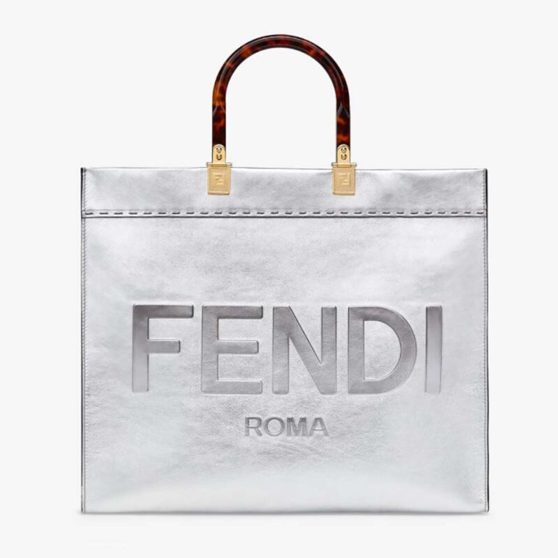 Fendi Women Fendi First Small Leather Bag with Multicolor Inlay