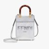Fendi Women Mini Sunshine Shopper Silver Laminated Leather Shopper 11 Fendi Women Mini Sunshine Shopper Silver Laminated Leather Shopper