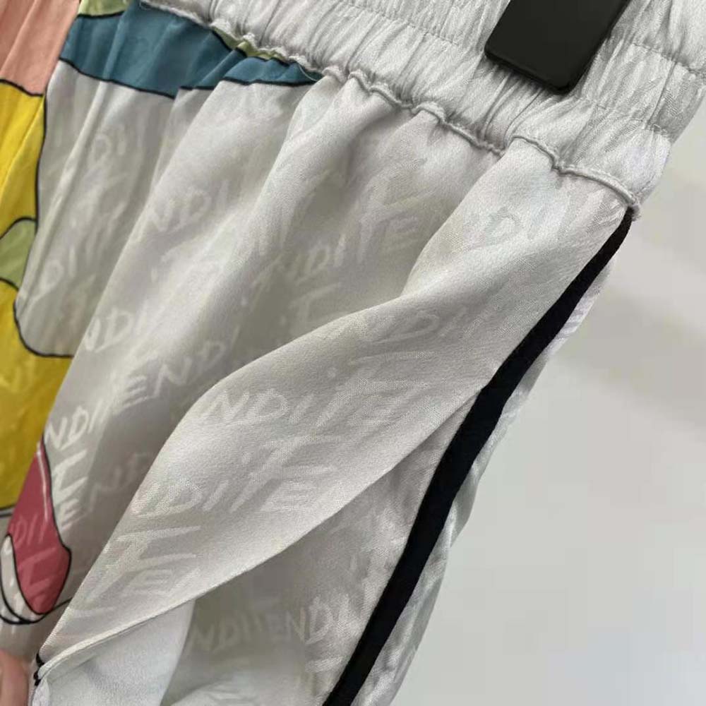 Fendi Women Pajama Set Multicolor Silk Pajama Set-White 11 Fendi Women Pajama Set Multicolor Silk Pajama Set-White - Image 11