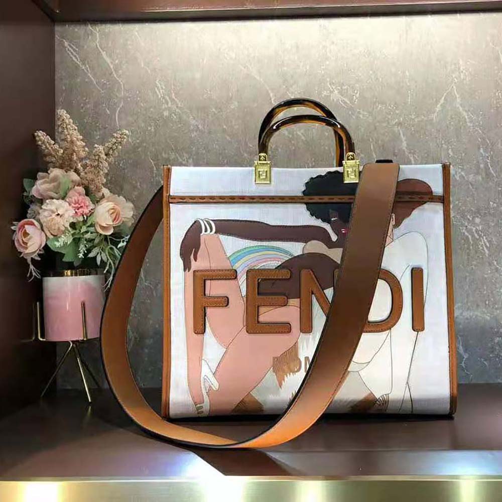 FENDI Fendi Sunshine FF fabric medium tote bag, danielloboutique