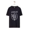 Loewe Women Embroidered T-shirt in Organic Cotton-Black
