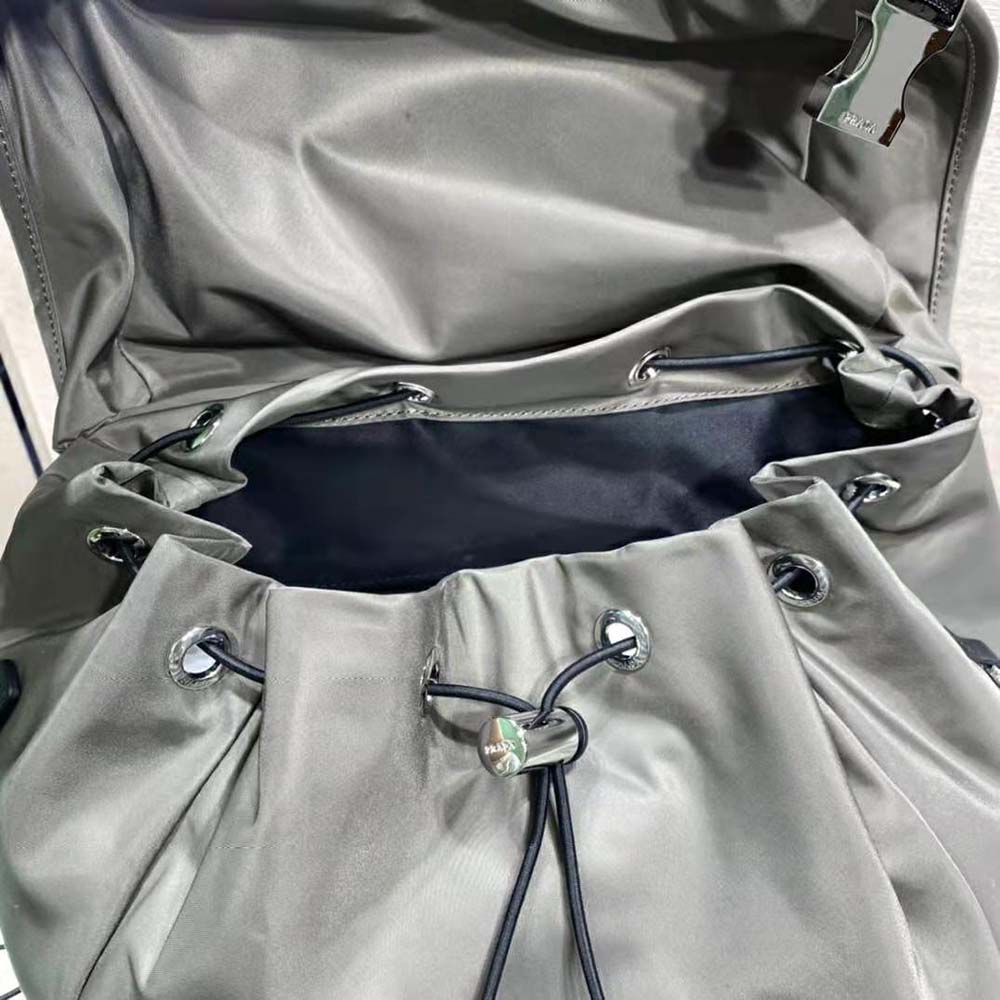 Prada Men Re-Nylon and Saffiano Leather Backpack-Silver 8 Prada Men Re-Nylon and Saffiano Leather Backpack-Silver - Image 8
