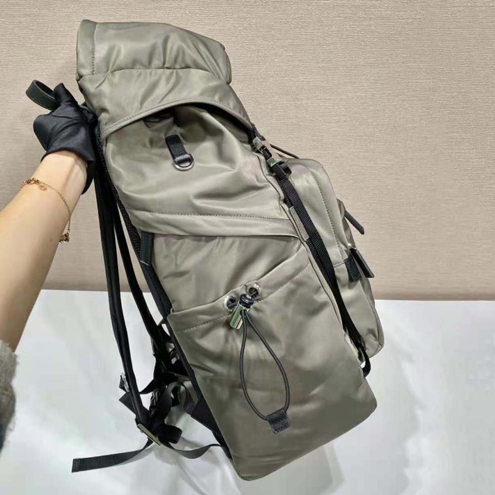 Prada Men Re-Nylon and Saffiano Leather Backpack-Silver 5 Prada Men Re-Nylon and Saffiano Leather Backpack-Silver - Image 5