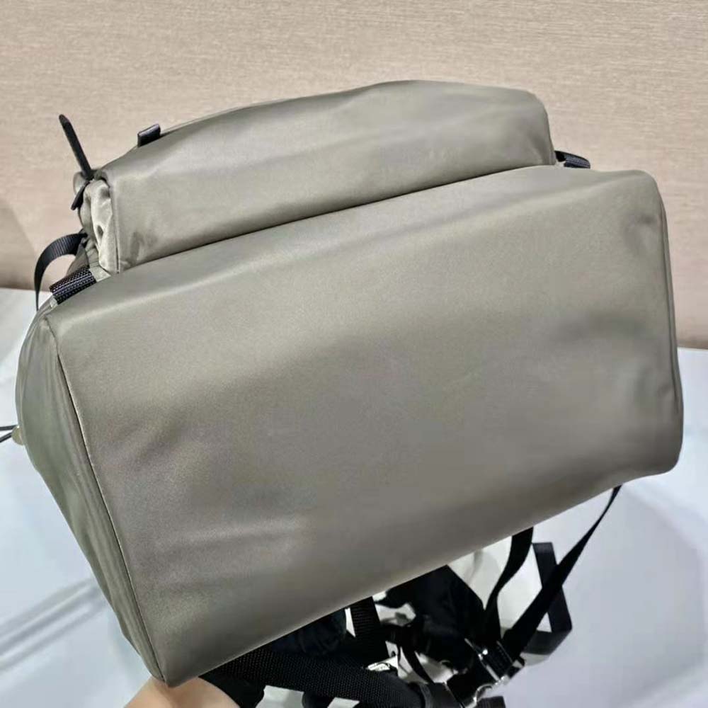 Prada Men Re-Nylon and Saffiano Leather Backpack-Silver 6 Prada Men Re-Nylon and Saffiano Leather Backpack-Silver - Image 6