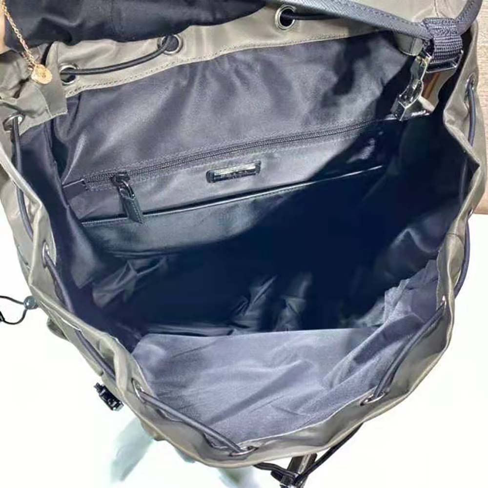 Prada Men Re-Nylon and Saffiano Leather Backpack-Silver 9 Prada Men Re-Nylon and Saffiano Leather Backpack-Silver - Image 9