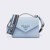 Prada Women Monochrome Saffiano and Leather Bag-Blue 10 Prada Women Monochrome Saffiano and Leather Bag-Blue