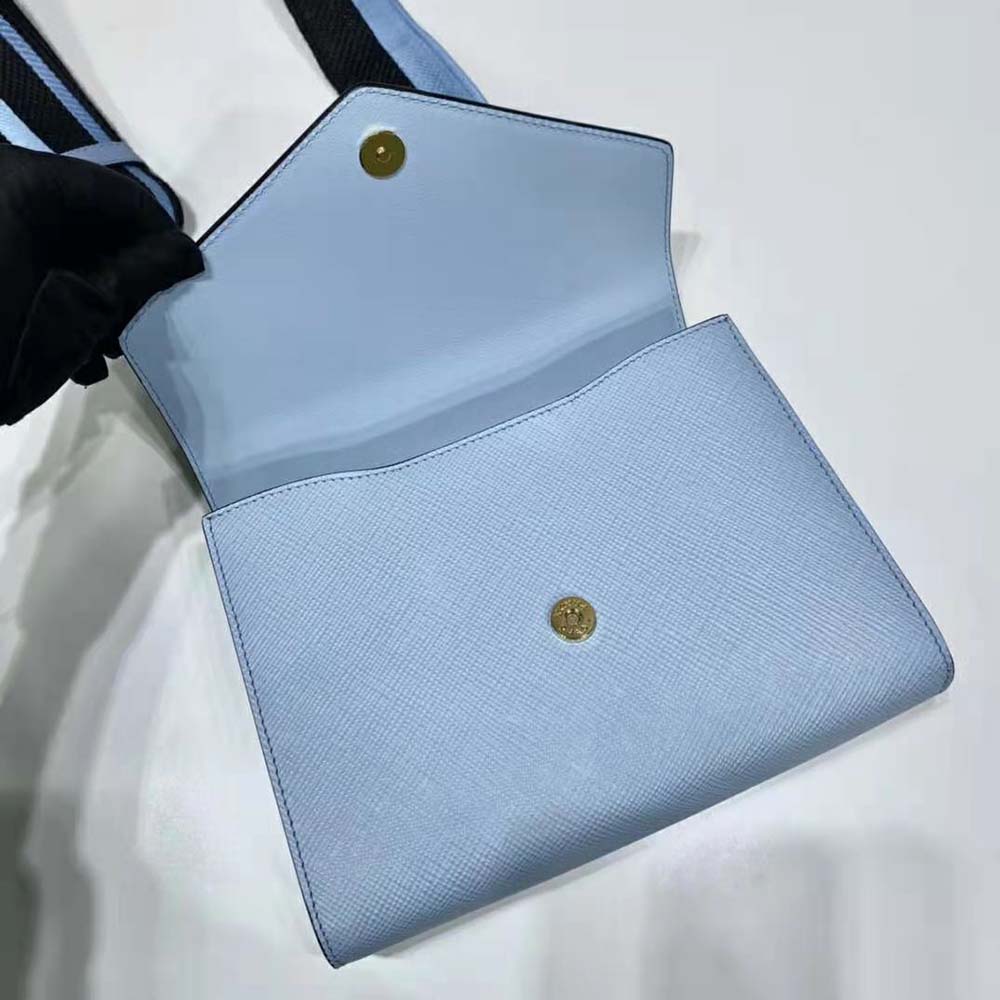 Prada Women Monochrome Saffiano and Leather Bag-Blue 6 Prada Women Monochrome Saffiano and Leather Bag-Blue - Image 6