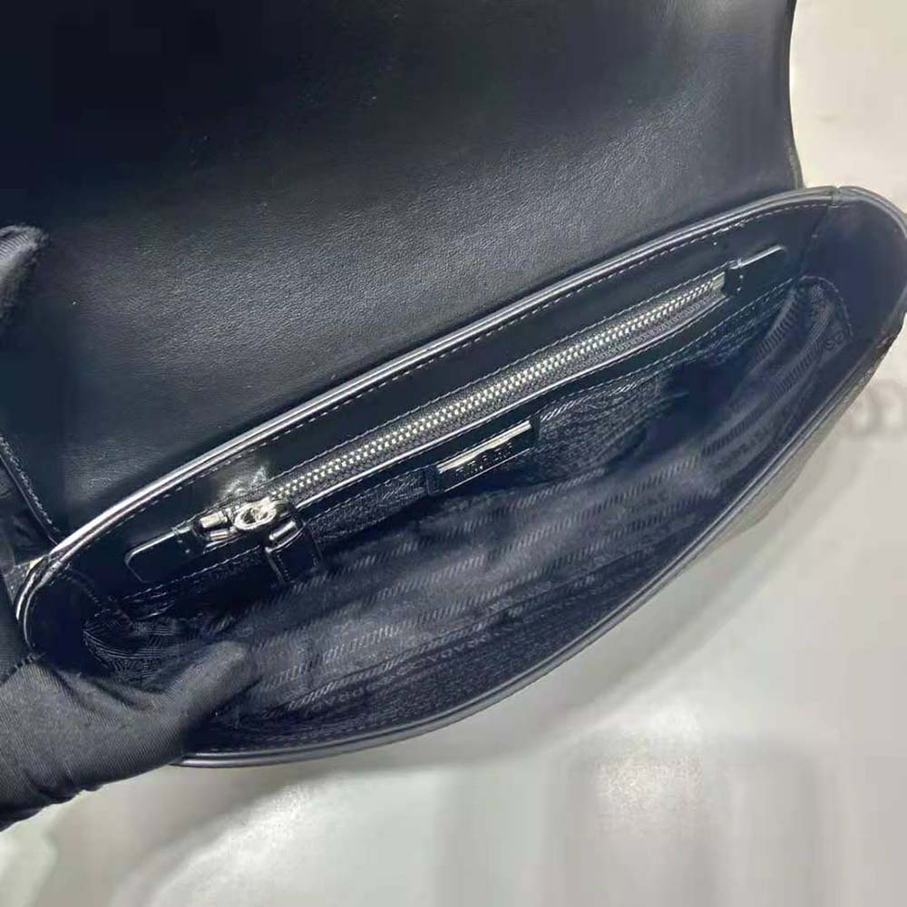 Prada Men Saffiano Leather Shoulder Bag with Sleek-Black 8 Prada Men Saffiano Leather Shoulder Bag with Sleek-Black - Image 8