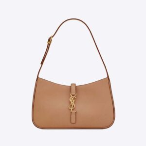 Saint Laurent YSL Women Le 5 A 7 Hobo Bag in Vegetable-Tanned Leather-Sandy