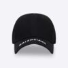 Balenciaga Women Logo Visor Cap in Black and White Cotton Drill