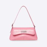 Balenciaga Women XX Small Flap Bag Crocodile Embossed in Pink
