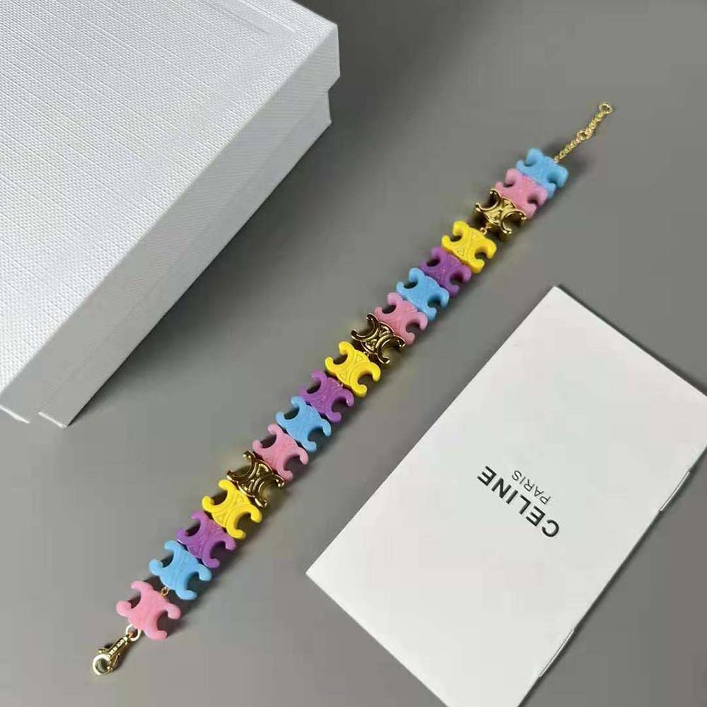 Celine Women Baby Bracelet in Brass with Gold Finish and Plexiglass 2 Celine Women Baby Bracelet in Brass with Gold Finish and Plexiglass - Image 2