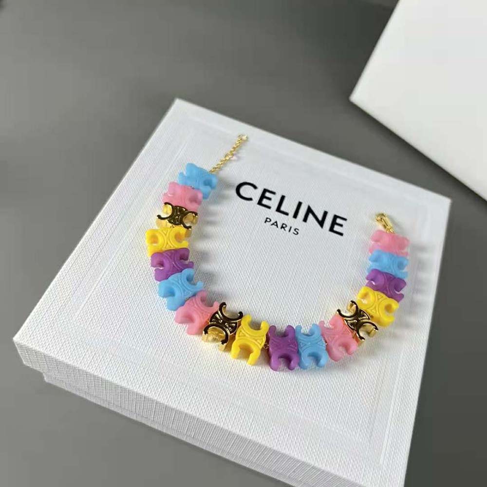 Celine Women Baby Bracelet in Brass with Gold Finish and Plexiglass 4 Celine Women Baby Bracelet in Brass with Gold Finish and Plexiglass - Image 4