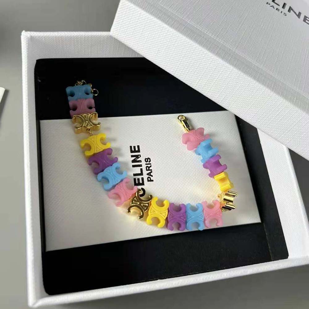 Celine Women Baby Bracelet in Brass with Gold Finish and Plexiglass 5 Celine Women Baby Bracelet in Brass with Gold Finish and Plexiglass - Image 5