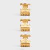 Celine Women Hair Accessories Set of 3 Mini Triomphe Claws in Brass with Gold Finish and Steel