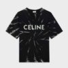 Celine Women Loose T-shirt in Cotton Jersey-Black