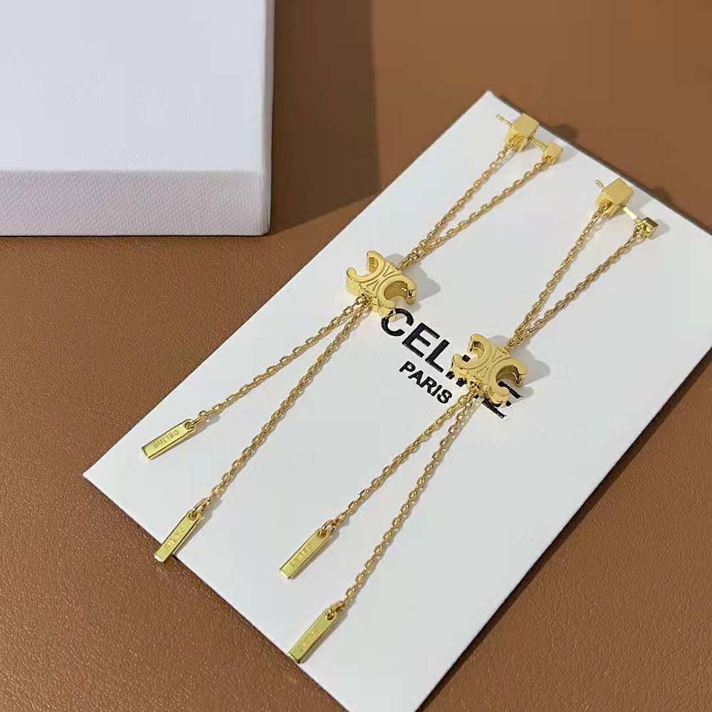 Triomphe earrings Celine Gold in Metal - 24395692