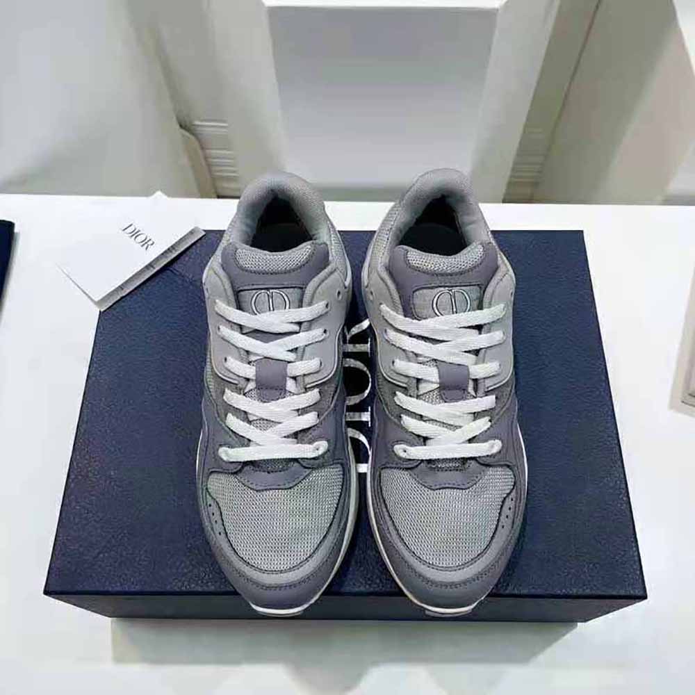 Dior Men B29 Sneaker Gray Technical Mesh Suede and Smooth Calfskin 2 Dior Men B29 Sneaker Gray Technical Mesh Suede and Smooth Calfskin - Image 2