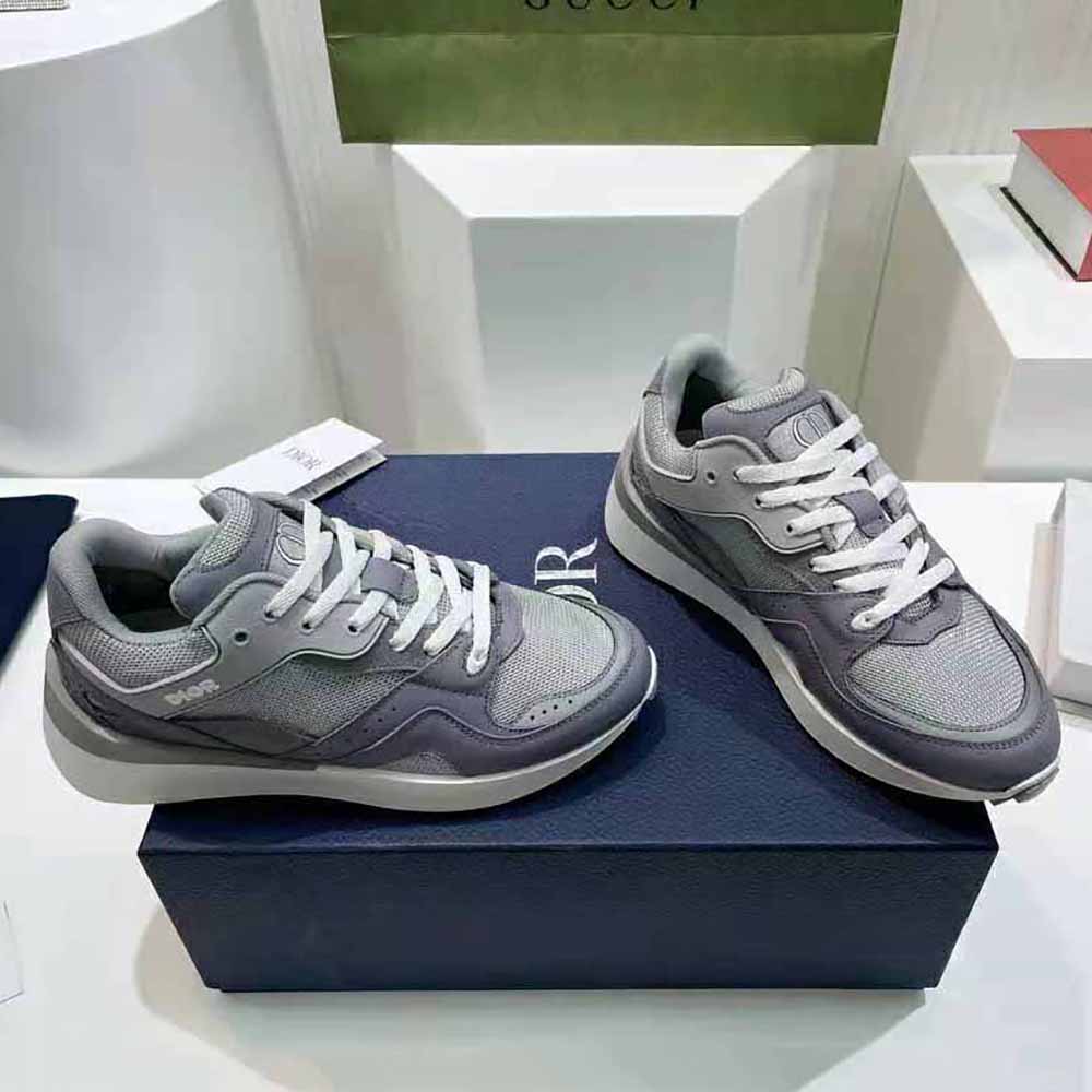Dior Men B29 Sneaker Gray Technical Mesh Suede and Smooth Calfskin 3 Dior Men B29 Sneaker Gray Technical Mesh Suede and Smooth Calfskin - Image 3